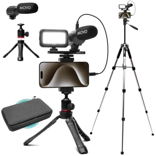 All-in-One Vlogging Kit - Tripod, Mic & RGB Light For Smartphones