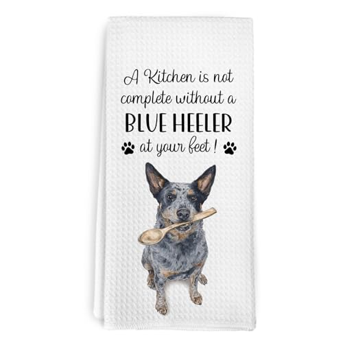 cvjutf Funny Blue Heeler Australian Cattle Dog Decorative Kitchen Towels Gifts for Men Women, Blue Heeler Australian Cattle Dog Hand Tea Dish Towels Ornament Accessories for Kitchen Decor, 16x24 Inch