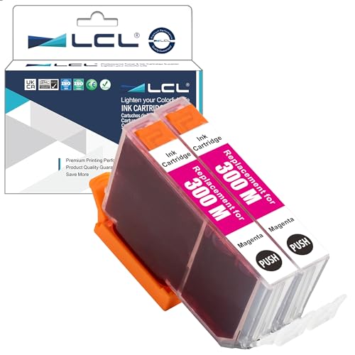 LCL Compatible Ink Cartridge PFI-300 PFI-300M (2Pack Magenta) Replacement for Canon imagePROGRAF PRO-300, standard