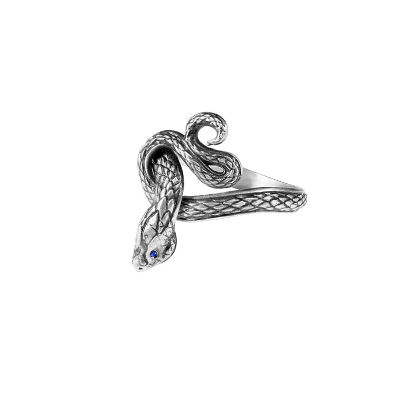 Starforged Covetous Silver Serpent Ring DARK SOULS Fashion Silver Ring Adjustable Metal Blue Zircon