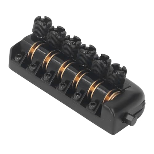 Headless Guitar Bridge Tailpiece, 6 String Electric Guitar Parts with String Lock Saddle for Headless Guitars (Black)