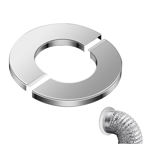 WUBAYI Rosetta per tubo flangiato, 100 mm, in acciaio inox, flangia da parete in due parti, copertura decorativa per tubi, foro Ø102 mm (bordo da 24 mm)