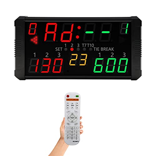 GAN XIN Tennis Master - Marcador profesional de tenis con pantalla LED multicolor, programable para establecer las reglas de puntuación (14 dígitos) Cover