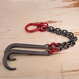 Hindernisauto 4T/5T Transport-Abschleppkette Mit 2 Greifhaken, Pannenhilfe-Anhängerhaken, Hindernisauto-Hängekettenhaken Vom Typ J, J-Haken Mit Langem Schaft, Kettenlänge 47 Cm Pannenwagen(5T double c