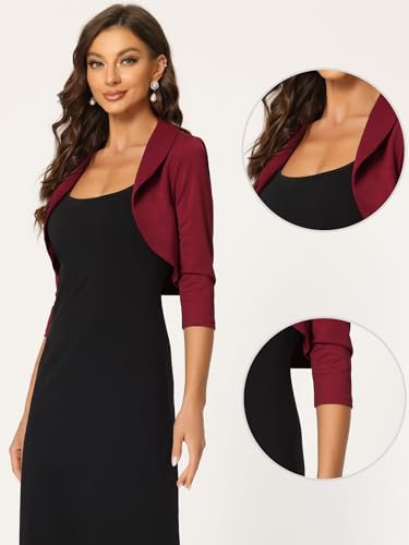 Allegra K Dressy Shrugs for Women's Wedding Formal Bolero Jackets for Evening Dresses2