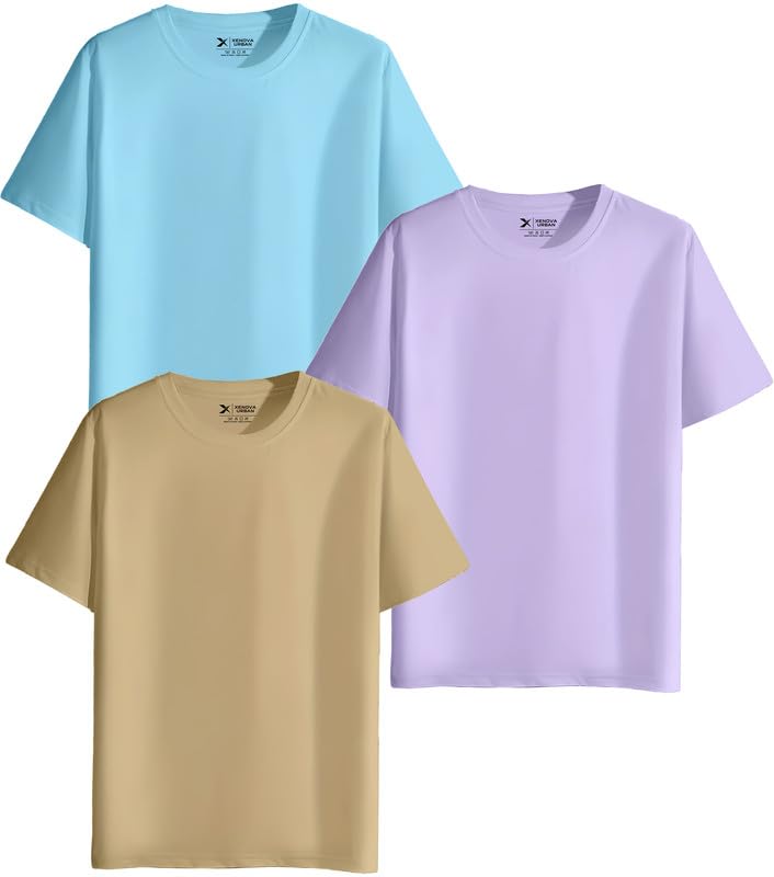 Image of XENOVAURBAN Unisex Regular Cotton Combo of 3 Solid Color Tshirt