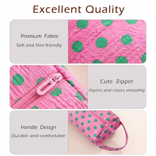 Image of RSRSLEII Polka Dot Hair Tools Travel Bag,Hair Styling Accessories Storage Case for Shark FlexStyle,Dyson Airwrap Hair Dryer,Curling Iron,Straightener,Revlon Hair Tools,Portable&Foldable(22Pink&Green)