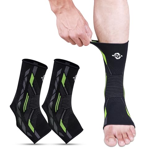 Image of Nivia Knitted Ankle Support For Men & Women, Breathable, Ankle Supporter for men, For Gym, Training, Sports, Running & Injury Prevention, Ankle Brace (Red, S), Available In Pair