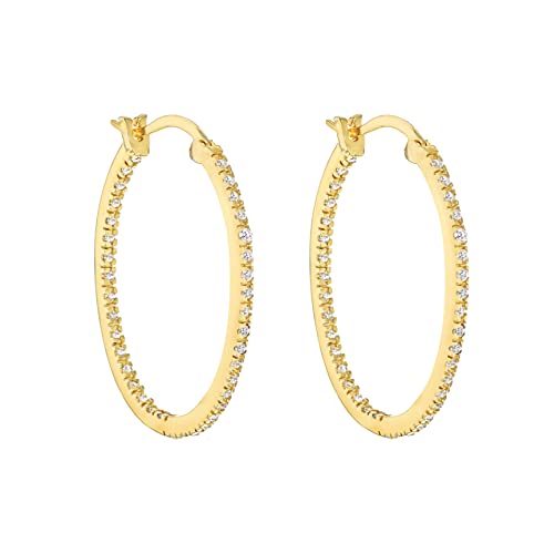 Finir les allergies avec les boucles rondes Tuscany Silver plaqué or 9 carats femme