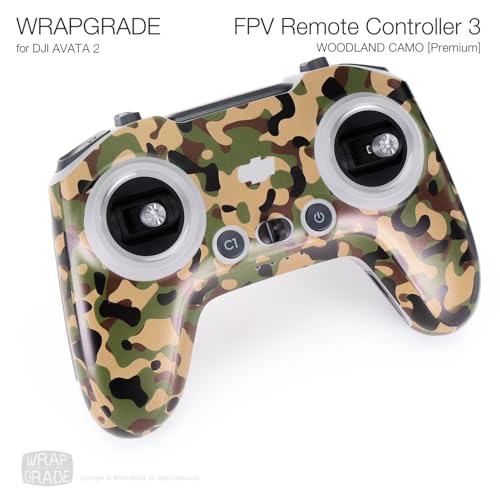 Image of WRAPGRADE Skin Compatible with DJI FPV RC /FPV Remote Controller 3 (Woodland Camo)