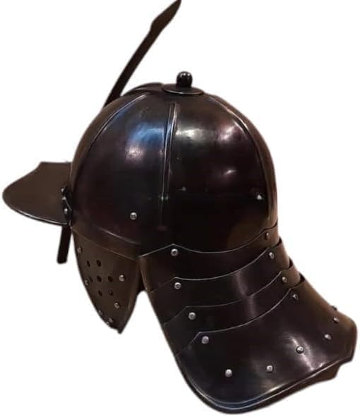 Historical Polish Hussar Helmet - Dark Metal Finish, 17th Century.