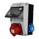 Doktorvolt Distributore di corrente da parete, 32 A, 2 x 230 V, IP44, completamente cablato, DV-5091-F XS