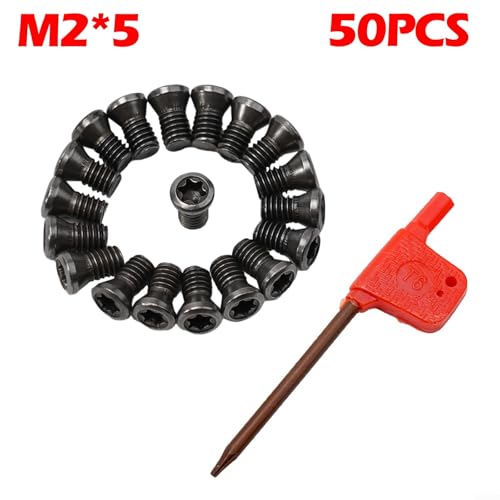 CNC Werkzeughalter Zubehör Set 50 Stück Torx Schrauben Kompatibel mit verschiedenen Größen und Einsätzen (M2x5)