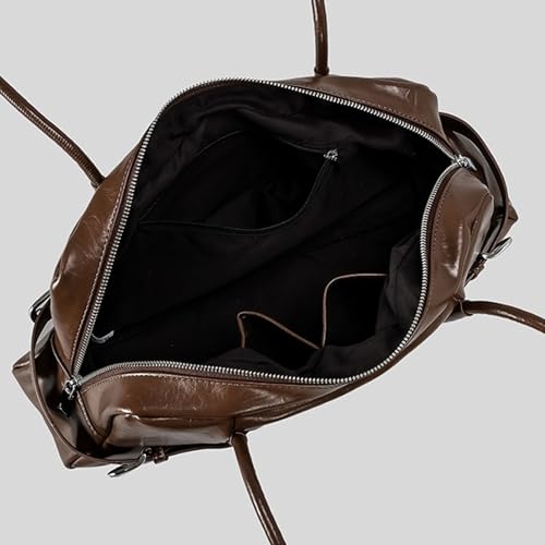 Sac à main rétro en cuir synthétique finitions soignées noir - 4