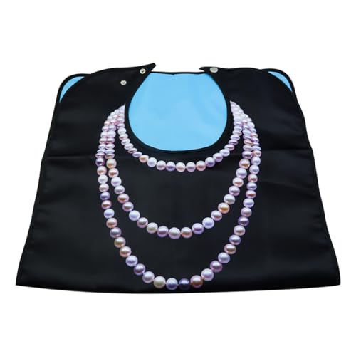 Tiardey Black Adult Bibs for Elderly Waterproof Adult Bib for Eating Adult Bibs - Pearl Style - Image 2