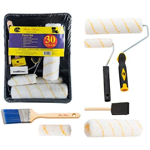 Bates Paint Roller - Paint Brush, Paint Tray, Roller Paint Brush, 11 Piece Home Painting Supplies, Foam Brush, House Painting Tray, Painting Tools, Roller and Paint Brushes, Interior Paint Brushes Cover