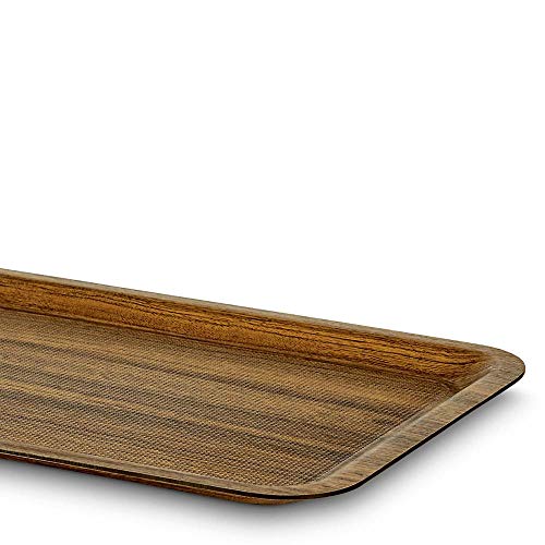 Image of Freelance Nature Kraft Serving Tray Beige, 24x34 cm, Rectangle, Non-Slip Surface, Decorative Anti-Skid Kitchen & Dining /Coffee Table Trays for Breakfast /Food /Tea - Brown, Made in Europe