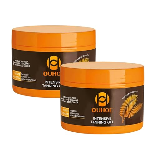 2Pcs Luxury Intensive Tanning Gel Natural Tanning Accelerator Cream Gel Tanning Gel for Outdoor Sun Tanning Butter for Outdoor Sunbath
