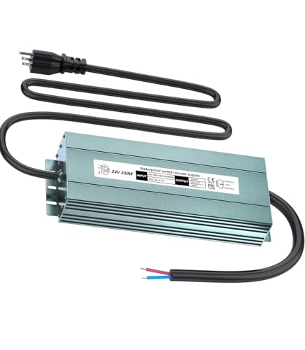 Image of 24V LED Power Supply 300W IP67 Waterproof LED Driver 100-130V to 12.5A Low Voltage Transformer Converter Power Adapter for Indoor&Outdoor Any 24V LED Lights