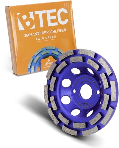 Meule diamantée Twin Speed Ø 125 mm, alésage 22,22 mm, pour béton I pierre naturelle I Granit I Chape I Maçonnerie I Usage universel