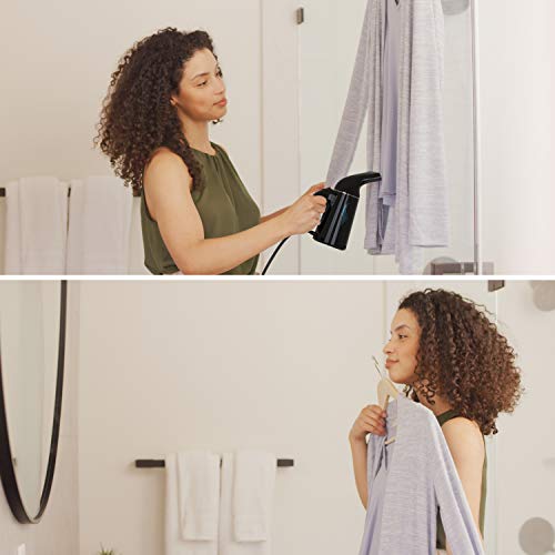 Pure Enrichment® Puresteam™ Portable Handheld Garment Steamer - Ideal For Home Or Travel, Fast Heating, Removes Wrinkles On Clothes And Fabric, Auto Shut-Off Safety Feature (Black) #TOP3