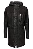 lederjacke damen zara  Tigha Herren Leder-Parka Jayke Buffed Schwarz S