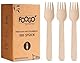 FOOGO Green Einweg-Gabeln 150-teilig, 16 cm – Nachhaltige Gabeln aus Birkenholz – Holzbesteck kompostierbar & biologisch abbaubar – Nachhaltiges Einwegbesteck ideal für Party & Picknick