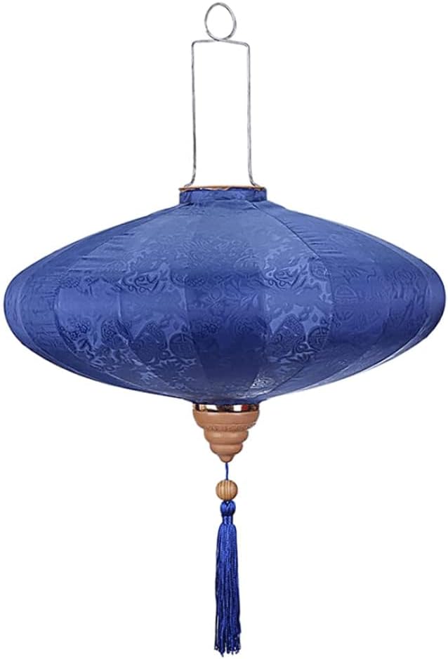 LIOONS Traditional Chandelier, Solid Wood Chinese Lanterns, Chinese New Year Wedding Paper Lantern Lamp, Silk Hanging Lantern