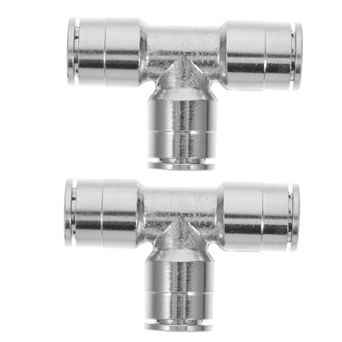 STOBAZA Air Hoses Quick Connect Fittings 2pcs Tee Connector for Air Hose Supply Fittings Joint Leakproof Accessory