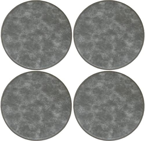 Lot de 4 tapis de restaurant gris clair 35 cm LeatherCushs imperméables