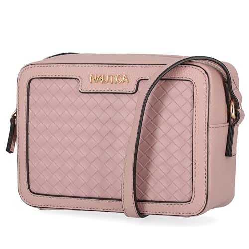 Nautica Women's Candid Camera Adjustable Crossbody Bag in Blush (Woven)