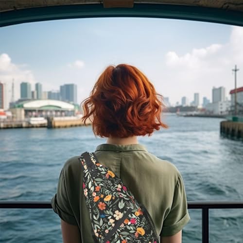 Image of Crossbody Bag FLoral Leaf Sling Bag Backpack Chest Bags Shoulder Bag for Women Men