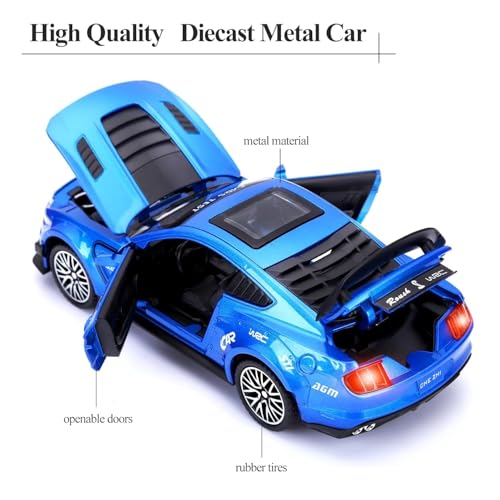Image of VARIYA ENTERPRISE Exclusive Alloy Metal Pull Back Die-Cast Car Diecast Metal Pullback Toy Car with Openable 6 Doors,Light Music Boys Gifts Toys (1:32 Mustang GT500 - Multicolor)
