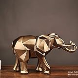 Material Harz DC Wesley Ornamente Resin Crafts Home Decoration Kreative Geschenke Geometric Cut Face Like Modern Black Elephant (Color : Gold)