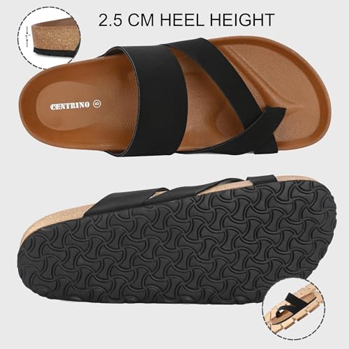Image of Centrino Men's Berkin-Style Slip-On Sandals | Open Toe Design | Soft PU Footbed | Lightweight & Comfortable | Arch Support | On-Grip Sole | Casual Outdoor Wear (6864)