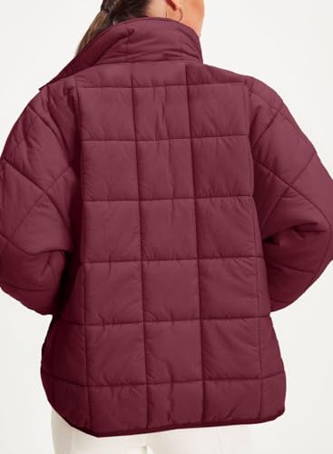 EVALESS Womens Quilted Puffer Jackets Lightweight Long Sleeve Zip Up Winter Coats Fashion 2024 Fall Outfits With Pockets3