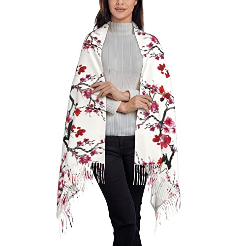 Cherry Blossoms Women's Scarf Pashmina Shawls and Wraps for Evening Dress Wedding Long Warm Scarves - Main Image