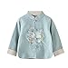 Pukdaswr Boy Tang Suit Retro Long Sleeve Shirt Chinese New Year outfit Chinese Traditional Clothes for Kids Jackets Coat （Blue-1,5-6 Years