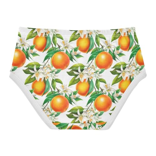 Joisal Artistic Toddlers Underwear Floral 2t Cotton Little Girl Panties Oranges White Flowers Briefs Girls Undies2