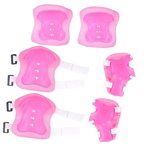 KICHOUSE 6pcs Kids Roller Skates Protective Gear Set Elbow Pads Wrist Guards Kids Pads for Skating