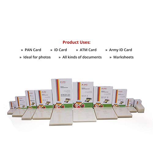 Image of VMS Deluxe Thermal A4 Lamination Pouch (Sheets) 225x310mm 80 Micron - 100 Laminating Sheets For Certificate and Documents