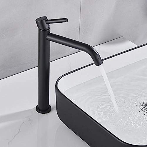 Robinet mitigeur de lavabo noir contre les éclaboussures de vasque - 4