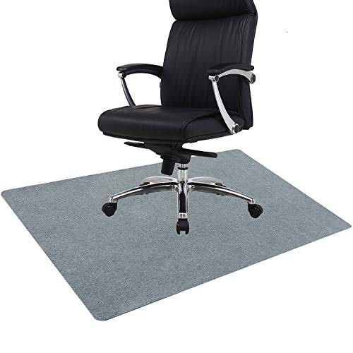 Dontery チェアマット フローリング 椅子 床 保護マット 厚さ4mm 丸洗い可能 カット可能 吸音 ズレない キズ防止 足元マット 机下 椅子 フロア 床暖房 オフィス対応 (140*90CM, グレー)
