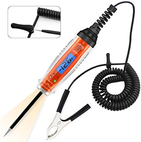 BOAK Test Light Automotive,3-60V DC Test Light with Voltage Display&Illumination,Bidirectional Voltage Circuit Tester with Voltmeter,Automotive Fuse Tester for Various Vehicles.