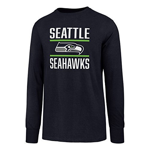 OTS NFL Seattle Seahawks Men's Rival Long Sleeve Tee, Primary Double Bar , Small