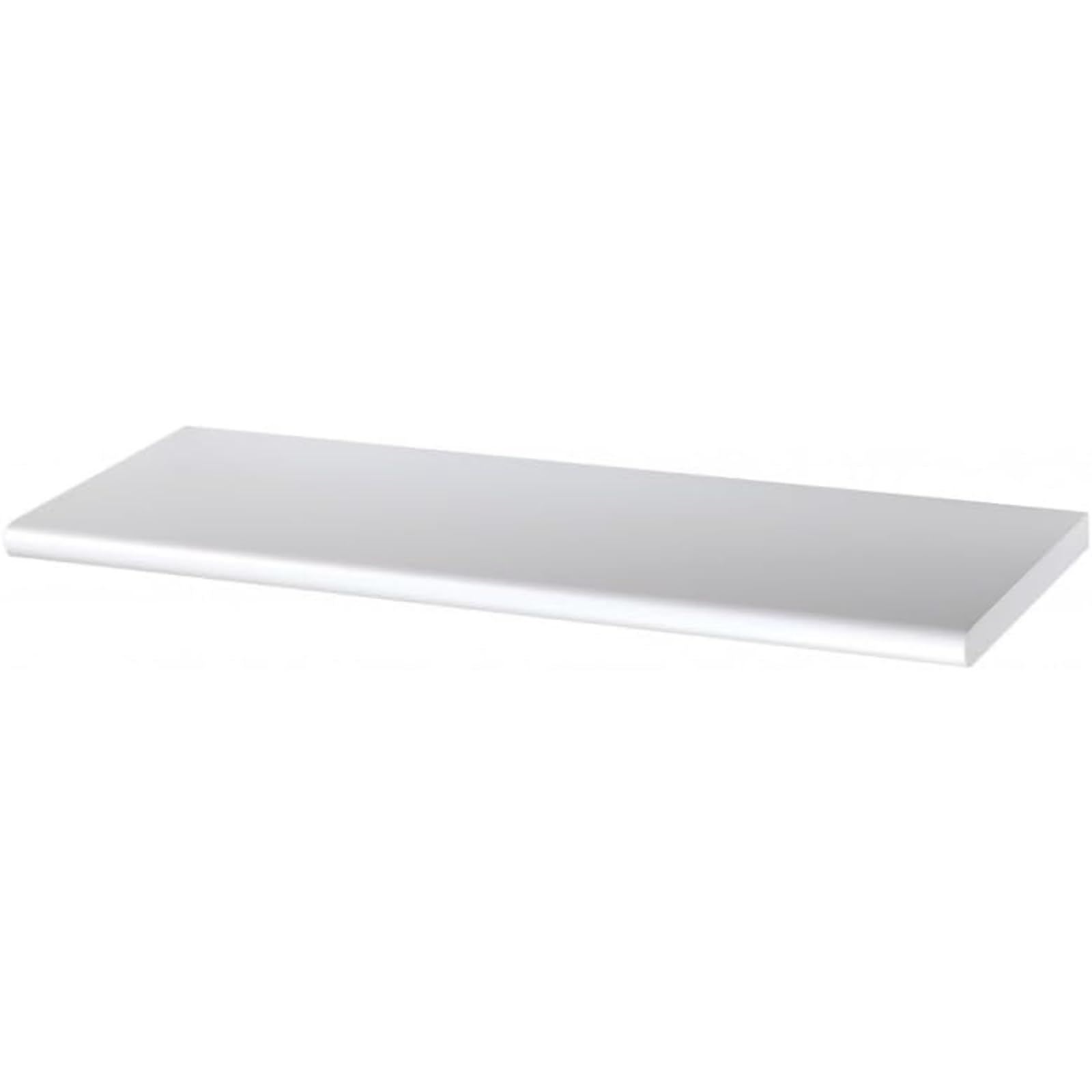 Mensola da Muro In Legno con Bordo Arrotondato Sospesa Stondata Ripiano Supporto da Parete Scaffale Libreria Fissaggio con Reggimensola Kit Tasselli Incluso (Bianco, 60x25x2,5 cm)