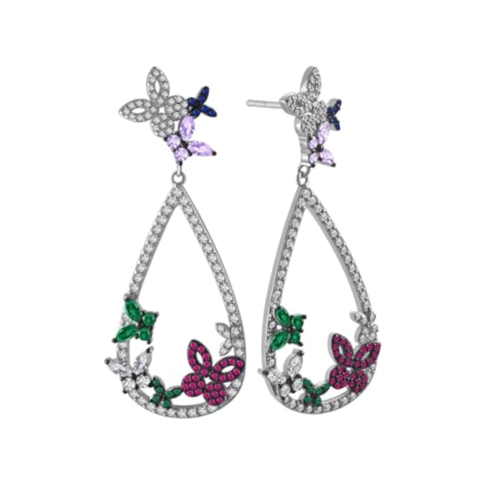Women's Tear Drop Stoned Earrings, Adjustable Gift