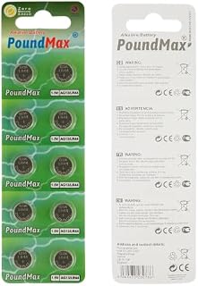 PoundMax® 10 x AG13 LR44 1.5 V Alkaline Button Cell Battery