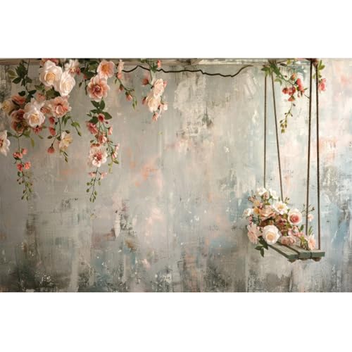 YongFoto Elegant Retro Floral Wall Backdrop 10x5ft Blooming Flowers Photography Background Birthday Bridal Shower Wedding Party Mother's Day Banner Decor Portraits Photoshoot Wallpaper Booth Props