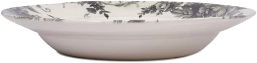 Georgeous Grey 1pc Multicolor Round Earthenware
